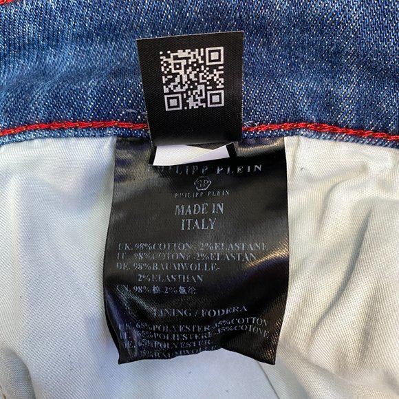 Philipp Plein Men's Blue Straight Leg Tiger Jeans - Picture 7 of 8